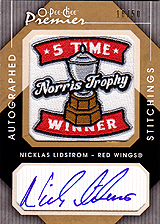2007-2008 OPC Premier Stitchings Auto APS-NL Nicklas Lidstrom