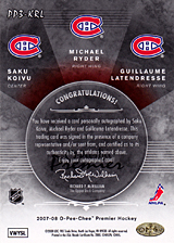 2007-2008 OPC Premier TRIOS PP3-KRL 
