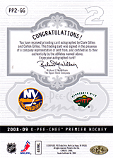 2008-2009 OPC Premier DUOS PP2-GG Clark Gillies :: Colton Gillies