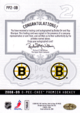 2008-2009 OPC Premier DUOS PP2-OB Bobby Orr :: Ray Bourque