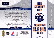 2008-2009 OPC Premier Dynasty Duos DD-AF Glenn Anderson :: Grant Fuhr