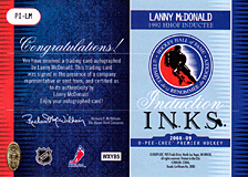2008-2009 OPC Premier Induction I.N.K.S. PI-LM Lanny McDonald