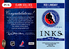 2008-2009 OPC Premier DUAL Induction I.N.K.S. 2PI-GL Clark Gillies :: Rod Langway
