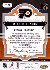 2008-2009 OPC Premier Penmanship PP-MR Mike Richards