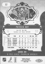 2008-2009 OPC Premier Regular Card 12 