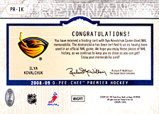 2008-2009 OPC Premier Remnants & Auto PR-IK Ilya Kovalchuk
