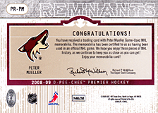 2008-2009 OPC Premier Remnants & Auto PR-PM Peter Mueller