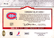 2008-2009 OPC Premier Remnants & Auto PR-SS Steve Shutt