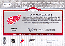 2008-2009 OPC Premier Remnants & Auto PR-ZP Marian Hossa