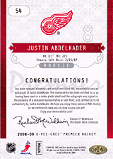 2008-2009 OPC Premier Rookies - Auto 54 