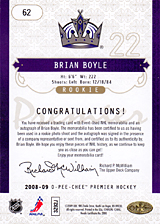 2008-2009 OPC Premier Rookies - Auto 62 