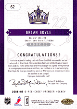2008-2009 OPC Premier Rookies - Auto 62 