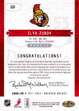 2008-2009 OPC Premier Rookies - Auto 69 