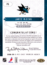 2008-2009 OPC Premier Rookies - Auto 76 
