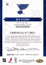 2008-2009 OPC Premier Rookies - Auto 80 