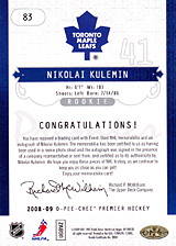 2008-2009 OPC Premier Rookies - Auto 83 