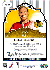 2008-2009 OPC Premier Stitchings PS-BH Bobby Hull