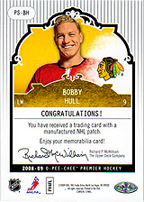 2008-2009 OPC Premier Stitchings PS-BH Bobby Hull