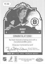 2008-2009 OPC Premier Stitchings PS-BO Bobby Orr