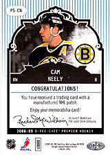 2008-2009 OPC Premier Stitchings PS-CN Cam Neely
