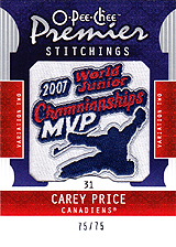 2008-2009 OPC Premier Stitchings PS-CP Carey Price