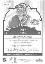 2008-2009 OPC Premier Stitchings PS-CP Carey Price