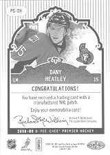 2008-2009 OPC Premier Stitchings PS-DH Dany Heatley