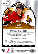2008-2009 OPC Premier Stitchings PS-DH Dany Heatley