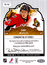 2008-2009 OPC Premier Stitchings PS-DH Dany Heatley
