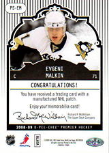 2008-2009 OPC Premier Stitchings PS-EM Evgeni Malkin