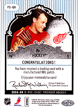 2008-2009 OPC Premier Stitchings PS-GH Gordie Howe