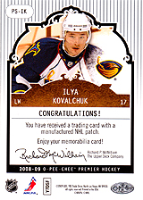 2008-2009 OPC Premier Stitchings PS-IK Ilya Kovalchuk