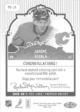 2008-2009 OPC Premier Stitchings PS-JI Jarome Iginla