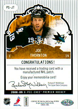 2008-2009 OPC Premier Stitchings PS-JT Joe Thornton