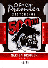 2008-2009 OPC Premier Stitchings PS-MB Martin Brodeur