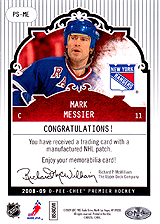 2008-2009 OPC Premier Stitchings PS-ME Mark Messier
