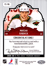 2008-2009 OPC Premier Stitchings PS-MG Marian Gaborik