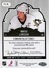 2008-2009 OPC Premier Stitchings PS-ML Mario Lemieux