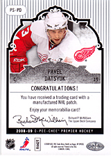 2008-2009 OPC Premier Stitchings PS-PD Pavel Datsyuk
