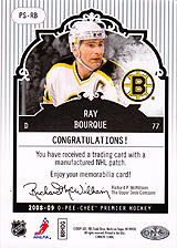 2008-2009 OPC Premier Stitchings PS-RB Ray Bourque