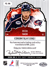 2008-2009 OPC Premier Stitchings PS-RN Rick Nash