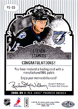 2008-2009 OPC Premier Stitchings PS-SS Steven Stamkos