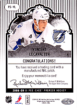 2008-2009 OPC Premier Stitchings PS-VL Vincent Lecavalier