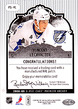 2008-2009 OPC Premier Stitchings PS-VL Vincent Lecavalier