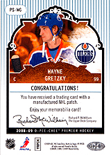 2008-2009 OPC Premier Stitchings PS-WG Wayne Gretzky