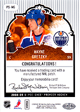 2008-2009 OPC Premier Stitchings PS-WG Wayne Gretzky