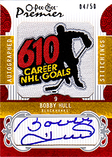 2008-2009 OPC Premier Stitchings Auto APS-BH Bobby Hull