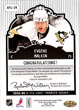 2008-2009 OPC Premier Stitchings Auto APS-EM Evgeni Malkin