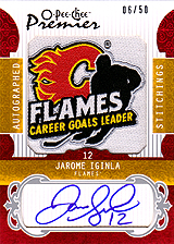 2008-2009 OPC Premier Stitchings Auto APS-JI Jarome Iginla