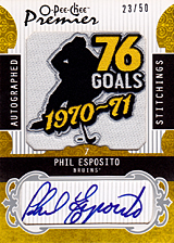 2008-2009 OPC Premier Stitchings Auto APS-PE Phil Esposito